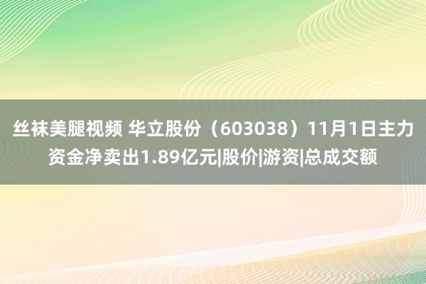 丝袜美腿视频 华立股份（603038）11月1日主力资金净卖出1.89亿元|股价|游资|总成交额