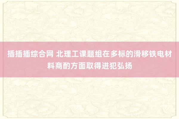 插插插综合网 北理工课题组在多标的滑移铁电材料商酌方面取得进犯弘扬